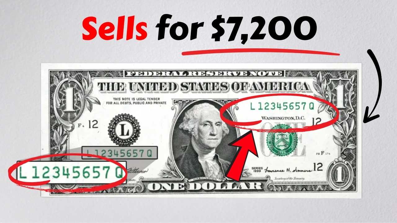 $1 Bill With Unique Serial Number Sells for $7,200 - Are You Holding One?
