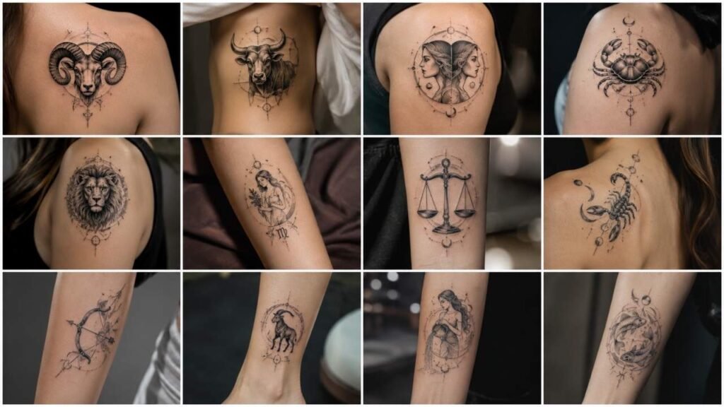 12 Zodiac Signs, 12 Spiritual Tattoo Ideas with Symbolic Meanings and Design Inspiration
