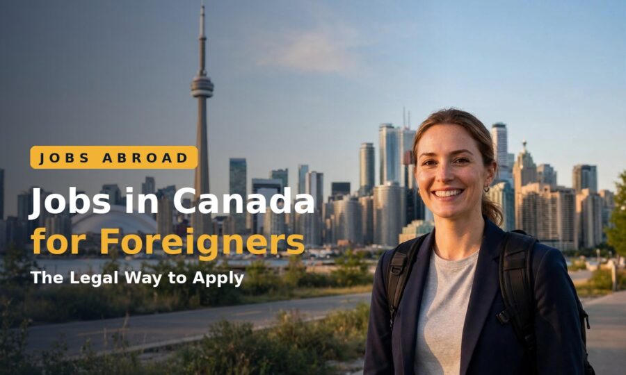Professional worker smiling in Toronto — jobs in Canada for foreigners