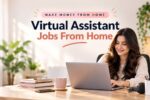 Virtual assistant jobs from home — a woman managing email and calendar on a laptop