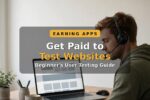 Person with a headset microphone recording a user test to get paid to test websites